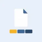 Un document, et sous lui son nom en trois blocs : un doré, deux bleus.